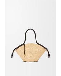 Loewe - Bolso Capazo Paseo Pequeño En Rafia Y Piel Napa De Cuero Mujer - Lyst