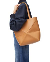 Loewe - Luxury Puzzle Fold Tote In Shiny Calfskin - Lyst