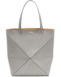 Loewe - Luxury Xl Puzzle Fold Tote In Shiny Calfskin For - Lyst