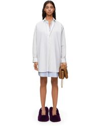 Loewe - Double Layer Shirt Dress In Cotton And Silk - Lyst