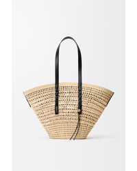 Loewe - Bolso Capazo Braid Grande En Palma De Iraca Y Piel De Cuero Mujer - Lyst