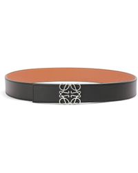 Loewe - Reversible Anagram Belt In Soft Grained Calfskin And Smooth Calfskin - Lyst