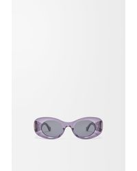 Loewe - Beveled Oval Maxi Anagram Sunglasses For - Lyst