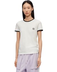 Loewe - Anagram-embroidered Cotton-jersey T-shirt - Lyst