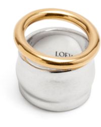 Loewe Luxury Nappa Knot Ring In Sterling Silver For Women - Metallic
