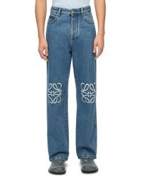 Loewe - Adjusted Fit Anagram baggy Jeans In Denim - Lyst