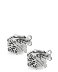 Loewe - Twisted Anagram Stud Earrings In Sterling Silver - Lyst