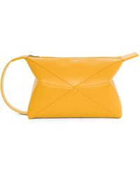 Loewe - Luxury Puzzle Fold Wash Bag In Shiny Calfskin - Lyst