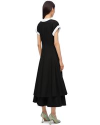 Loewe - Luxury Double Layer Dress In Wool And Cotton - Lyst
