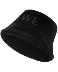 Loewe - Logo-embroidered Shearling Bucket Hat - Lyst