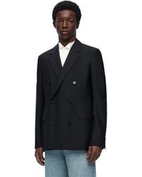 Loewe - Luxury Double Breasted Jacket In Wool And Mohair - Lyst