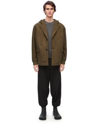 Loewe - Luxury Hooded Jacket In Wool And Cashmere - Lyst