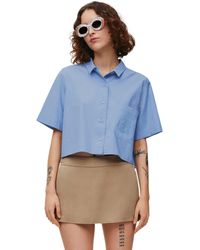 Loewe - Luxury Cropped Shirt In Cotton Blend - Lyst