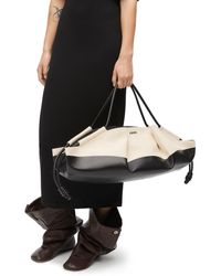 Loewe - Xl Paseo Bag In Shiny Nappa Calfskin And Canvas - Lyst