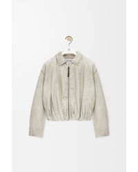 Loewe - Chaqueta Drapeada En Algodón Mujer - Lyst