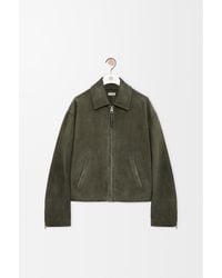 Loewe - Chaqueta Con Cremallera En Ante De Piel De Corderosize Hombre - Lyst
