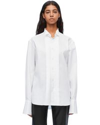 Loewe - Pleated Striped Cotton-poplin Shirt - Lyst