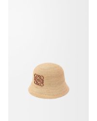 Loewe - Sombrero De Pescador En Rafia Y Piel De Cuero Mujer - Lyst