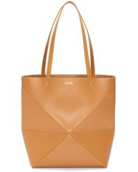 Loewe - Luxury Puzzle Fold Tote In Shiny Calfskin For - Lyst