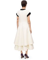 Loewe - Double Layer Dress In Wool And Cotton - Lyst