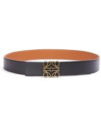 Loewe - Reversible Anagram Belt In Soft Grained Calfskin And Smooth Calfskin - Lyst