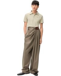 Loewe - Draped Trousers In Cotton And Silk - Lyst