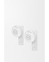 Loewe - Pebble Stud Earrings In Sterling Silver And Crystals - Lyst
