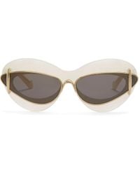 Loewe - Luxury Cateye Double Frame Sunglasses In Acetate And Metal For - Lyst