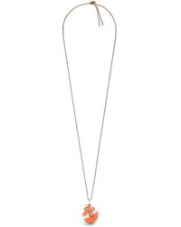 Loewe - Orange Pendant Necklace In Sterling Silver And Enamel - Lyst