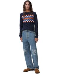 Loewe - Anagram baggy Jeans In Denim - Lyst