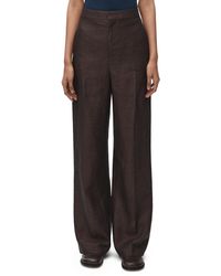 Loewe - Luxury High Waisted Trousers In Linen - Lyst