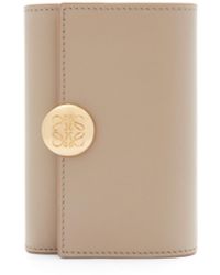 Loewe - Luxury Pebble Small Vertical Wallet In Shiny Nappa Calfskin For - Lyst