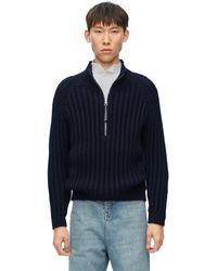Loewe - Zip-up Sweater In Wool - Lyst