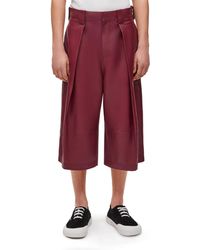 Loewe - Luxury Pleated Shorts In Nappa Lambskin - Lyst