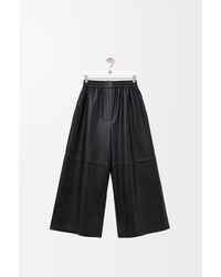 Loewe - Luxury Cropped Trousers In Nappa Lambskin - Lyst