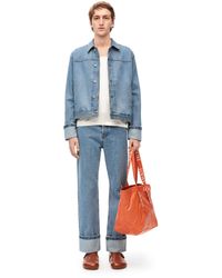Loewe - Adjusted Fit Fisherman Turn-up Jeans In Denim - Lyst