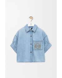 Loewe - Camisa De Manga Corta En Denim Mujer - Lyst