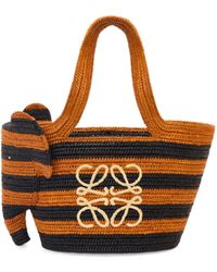Loewe - Small Elephant Basket Bag In Raffia - Lyst