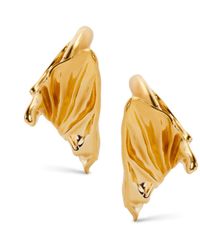 Loewe - Pleated Fan Hoop Earrings In Sterling Silver - Lyst