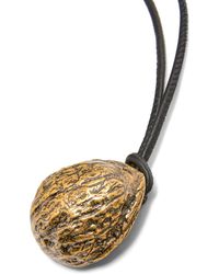 Loewe - Luxury Walnut Pendant In Calfskin And Brass - Lyst