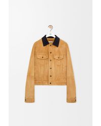 Loewe - Suede Leather Jacket Camel - Lyst