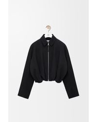 Loewe - Chaqueta Drapeada En Algodón Y Seda Mujer - Lyst