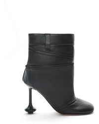 Loewe - Toy Trouser-design Leather Heeled Boots - Lyst