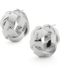 Loewe - Luxury Nest Hoop Earrings In Sterling Silver For - Lyst