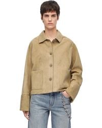 Loewe - Turn-up Brand-patch Regular-fit Leather Jacket - Lyst