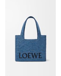 Loewe - Bolso Font Tote Mediano En Rafia Mujer - Lyst