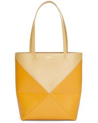 Loewe - Puzzle Fold Tote In Shiny Calfskin - Lyst