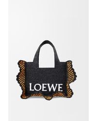 Loewe - Bolso Font Tote Pequeño En Rafia Mujer - Lyst