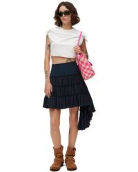 Loewe - Ruffled Skirt In Silk - Lyst