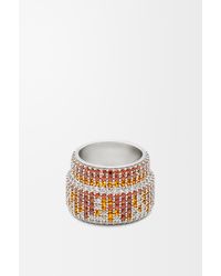 Loewe - Luxury Large Pavé Ring In Sterling Silver And Crystals For - Lyst